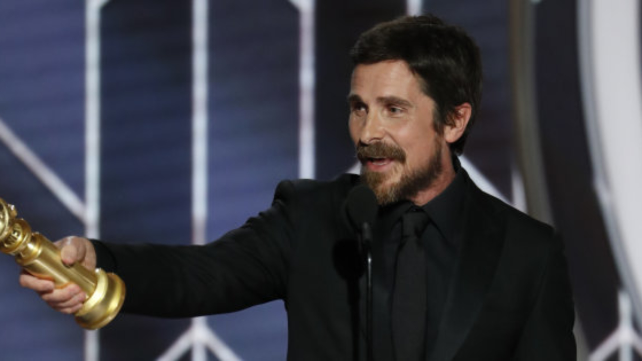 BEVERLY HILLS, CALIFORNIA - JANUARY 06: In this handout photo provided by NBCUniversal, Christian Bale from “Vice” accepts the Best Actor in a Motion Picture – Musical or Comedy award  onstage during the 76th Annual Golden Globe Awards at The Beverly Hilton Hotel on January 06, 2019 in Beverly Hills, California.  (Photo by Paul Drinkwater/NBCUniversal via Getty Images)