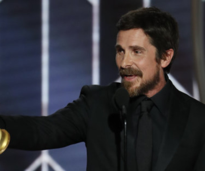 BEVERLY HILLS, CALIFORNIA - JANUARY 06: In this handout photo provided by NBCUniversal, Christian Bale from “Vice” accepts the Best Actor in a Motion Picture – Musical or Comedy award  onstage during the 76th Annual Golden Globe Awards at The Beverly Hilton Hotel on January 06, 2019 in Beverly Hills, California.  (Photo by Paul Drinkwater/NBCUniversal via Getty Images)